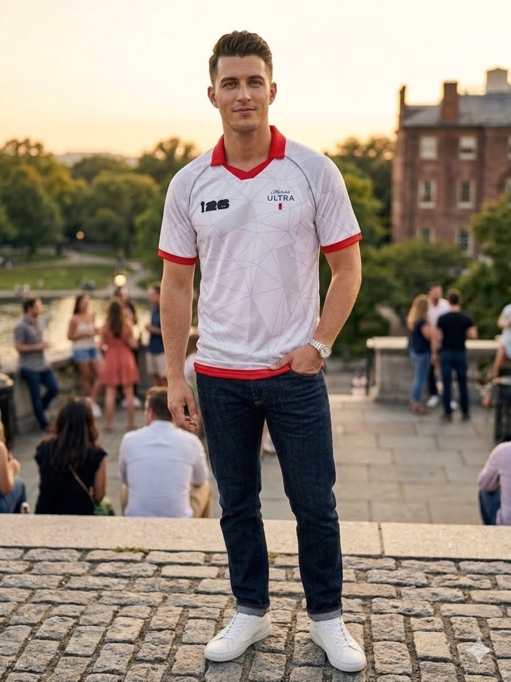 Michelob ULTRA Collared Soccer Jersey | Limited Edition White & Red Shirt NIB